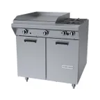 image of Garland US Range M47-23S 34" Gas Heavy Duty Range w/ (2) Open Burners, 23" Griddle Left, (1) Cabinet Base, 114.000 BTU