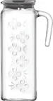 image of LAV HORECA BLG120 PK222 Glass Pitcher, 42 1/4 oz (1.25 Qt) Jug with Gray Lid, Glass - 2/Case