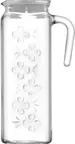 image of LAV HORECA BLG120 Glass Pitcher, 42¼ oz (1.25 qt) Belgrade Jug, 9⅜" H x 3¼" Ø, Lid & Handle - 2/Case