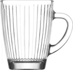 image of LAV HORECA BRG425 - Brugge Glass Coffee Mug, 8.5 oz (H 3 7/8" R 3"), Soda Lime Glass, 12/Case