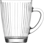 image of LAV HORECA BRG440 - Brugge Glass Coffee Mug, 13.5 oz (4"5" H x 3"5" R), Soda Lime Glass - 12/Case