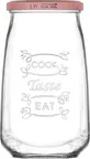 image of LAV HORECA BST105 K03 Boston Jar, 35.5 oz (1‑2 Qt) Glass Container with Leakproof Lid - 12/Case