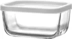 image of LAV HORECA CHI212 PK0002 - Clear Glass Food Container with White Lid, 13.75 oz (0.86 Qt) - 12/Case
