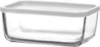 image of LAV HORECA CHI218 - Clear Glass Rectangular Container with Lid, 39.5 oz, Soda Lime, 4/Case