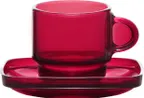 image of LAV HORECA CMB409 PFTCL0202-1 Cambridge Coffee Cup, 3 oz Glass, Red, 2¼" H x 2¼" - 12/Case