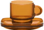 image of LAV HORECA CMB409 PFTCL7569 Glass Coffee Cup, 3 oz Amber Soda Lime, 2¼" H x 2¼" Ø - 12/Case