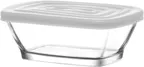 image of LAV HORECA DEL215 PK0002 - Glass Container with White Lid, 12.5 oz 0.39 qt, 2 1/8" H, 6/Case