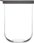 image of LAV HORECA DET399 PK222 - Round Clear Glass Food Jar, 1‑2 Qt Capacity, Gray BPA‑Free Lid - 12/Case