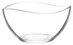 image of LAV HORECA MAN221TF - Clear Round Manila Bowl, 8‑10" Diameter, 63.5 oz (1.9 qt), Soda Lime, 2/Case