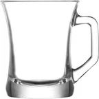 image of LAV HORECA MLA421 Milas Glass Mug, 7 oz Capacity, 3 ¾" H x 3 1/8" W, Soda Lime Glass, - 12/Case