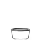 image of LAV HORECA PAT211 PK222 - Glass Round Container with Gray Lid, 12.9 oz, 2¼" H x 4⅜" Ø - 6/Case