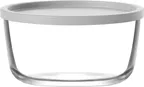 image of LAV HORECA PAT214 PK0002 - 27 oz Glass Container with White Lid, 2.875" H x 5.625" Ø, 6/Case