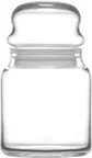 image of LAV HORECA PHU029 PK0002 - Phuket Jar 9.75 oz (1-2 Qt) Round Clear Glass Container with White Lid - 6/Case