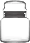image of LAV HORECA PHU063 PK222 Phuket Jar, 21.5 oz (1.5 Qt) Clear Glass Container with Gray Lid - 6/Case