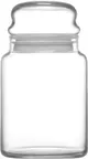 image of LAV HORECA PHU090 PK0002 Phuket Jar, 30 3/8 oz (1‑2 Qt) Glass Container with White Lid - 6/Case