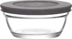 image of Lav Horeca SNP210 TFPK222 Clear Glass Container with Gray Lid, 8.5 Oz, <1 Qt Capacity - 12/Case