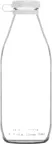 image of LAV HORECA SUT101 PK0002 - 34.5 oz Soda Lime Glass Milk Bottle, Silicon White Lid, 12/Case