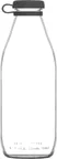image of LAV HORECA SUT101 PK222 - 34.5 oz Glass Milk Bottle, Silicon Gray Lid, Soda Lime All‑Purpose-12/Case