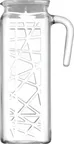 image of LAV HORECA TLN120 PK0002 Tallinn Glass Pitcher 3 1/4" Top Ø 5" Mouth, 41.9 oz, Lid & Handle - 2/Case
