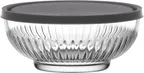 image of LAV HORECA TOK214 PK222 - Clear Glass Container with Gray Lid, 20.25 oz, 2½" H x 5½" R Ø - 6/Case