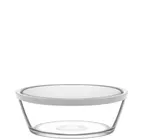 image of LAV HORECA WRS218 PK0002 - Glass Food Container with White Lid, 38.25 oz, 2.5" H, Sold 2/Case