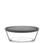 image of LAV HORECA WRS218 PK222 - Clear Glass Food Container with Gray Lid, 38.25 oz (0.5 Qt) - 2/Case