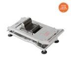 image of Nemco 56610A-1 Manual Roma Tomato Slicer, 3/16" Scalloped Blade, Cast Aluminum Frame, Suction-Cup Feet