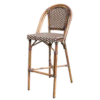 image of Plantation Prestige 2140300-0270 - Cayman Bar Stool, Stackable Armless, B/W Resin Seat & Back, Aluminum Frame