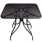 image of Plantation Prestige 2203030-01 Metal Table Top, 30" x 30" Square Micromesh Surface, 16‑Gauge Steel, Powder‑Coated Finish, Umbrella Hole, Indoor/Outdoor Use