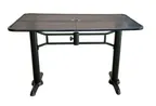 image of Plantation Prestige 2203048-0150ADA Outdoor Table, 48" x 30", Charcoal Mesh Top, ADA T‑Base Metal Base