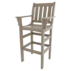 image of Plantation Prestige 3240320-01 STD - Outdoor Bar Stool with Arms, Plastic Seat & Back, Slat Back, Standard Finish, Commercial