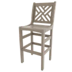 image of Plantation Prestige 3250300-01 STD - Chippendale Bar Stool, Armless, Plastic Back & Seat, Cutout Back, Finish