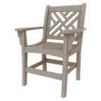 image of Plantation Prestige 3251100-01 STD Chippendale Arm Chair, Plastic Back, Frame & Seat, Cut‑Out Back, Finish
