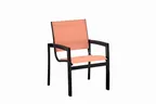 image of Plantation Prestige 4031100-03 Navarre Arm Chair, Stackable, 1" x 2" Aluminum Frame, Fabric Seat & Back, Plain