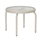 image of Plantation Prestige 4572000-01 Oval Aluminum Table, 20" W x 18" H, Welded Frame, Plastic Top, 16"-23" Width
