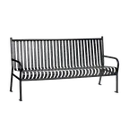 image of Plantation Prestige 7922100-01 Outdoor Bench, 72" Wide Steel, Charcoal E-Coated Finish, Weather-Resistant Seating