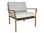 image of Plantation Prestige 8260600-0248145 Bali Lounge Chair, 31.5"W x 32"D x 31"H, Sunbrella Remix Silk 48145 Upholstery, Aluminum Frame, Golden Oak Finish, Arm Chair