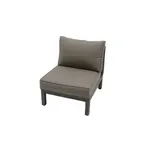 image of Plantation Prestige 8560200-0240432 Outdoor Sofa, Santa Cruz Middle Section, 27"W x 31-1/2"D x 28"H, Greystone All-Weather Wicker, Aluminum Frame, Sunbrella Fabric Cushions