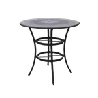 image of Plantation Prestige 87536BT-0140 Madrid Round Bar Height Table, 36" Dia, 40" H, Aluminum Finish, Umbrella Hole