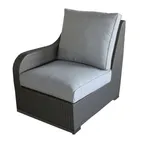 image of Plantation Prestige 8770500 Durango Sofa Section, Sunbrella Cushions, Aluminum Frame, Gray Wicker Seating