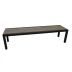 image of Plantation Prestige 8772000-01 Durango Bench, 69" W x 19-1/4" D x 17-1/2" H, Faux Wood Seat, Gunmetal Frame