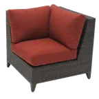 image of Plantation Prestige 8790100-015407 Corner Sofa, Sunbrella cushions, wicker, aluminum frame, lounge seating