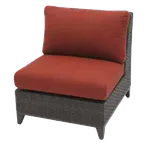 image of Plantation Prestige 8790200-025407 Savannah Middle Sofa Section, Sunbrella cushions, wicker, rust-free frame