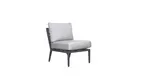 image of Plantation Prestige 8810200-025402 Lounge Sofa, Acadia, Gunmetal Grey Finish, Sunbrella #5402 Graite Cushions