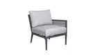 image of Plantation Prestige 8810400-015402 Acadia Left Hand Sofa, Grey Finish, Sunbrella #5402 Cushions, 78in L x 36in W