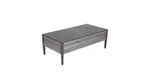 image of Plantation Prestige 8812347-0155 Acadia Chat Table, 23" x 47" Outdoor Table, Grey Finish, Stone Top, 16" H