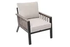 image of Plantation Prestige 8820600-0140433 - Lounge Chair, Black Finish, Barnwood Arm/Side Slats, Sunbrella Cushions