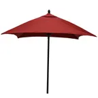 image of Plantation Prestige Commercial Furniture 9602-01 GRB 6 ft Square Patio Umbrella, Black Aluminum Pole, Push‑Up Mechanism with Locking Pin, Grade B UV‑Resistant Fabric, Fiberglass Ribs