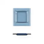 image of Turgla 02-031-15TBLU Square Glass Dinner Plate, 6" x 6", Transparent Blue, Fusion Collection