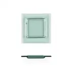 image of Turgla 02-031-15TGRN Square Glass Dinner Plate, 6" x 6", Transparent Green, Fusion Collection